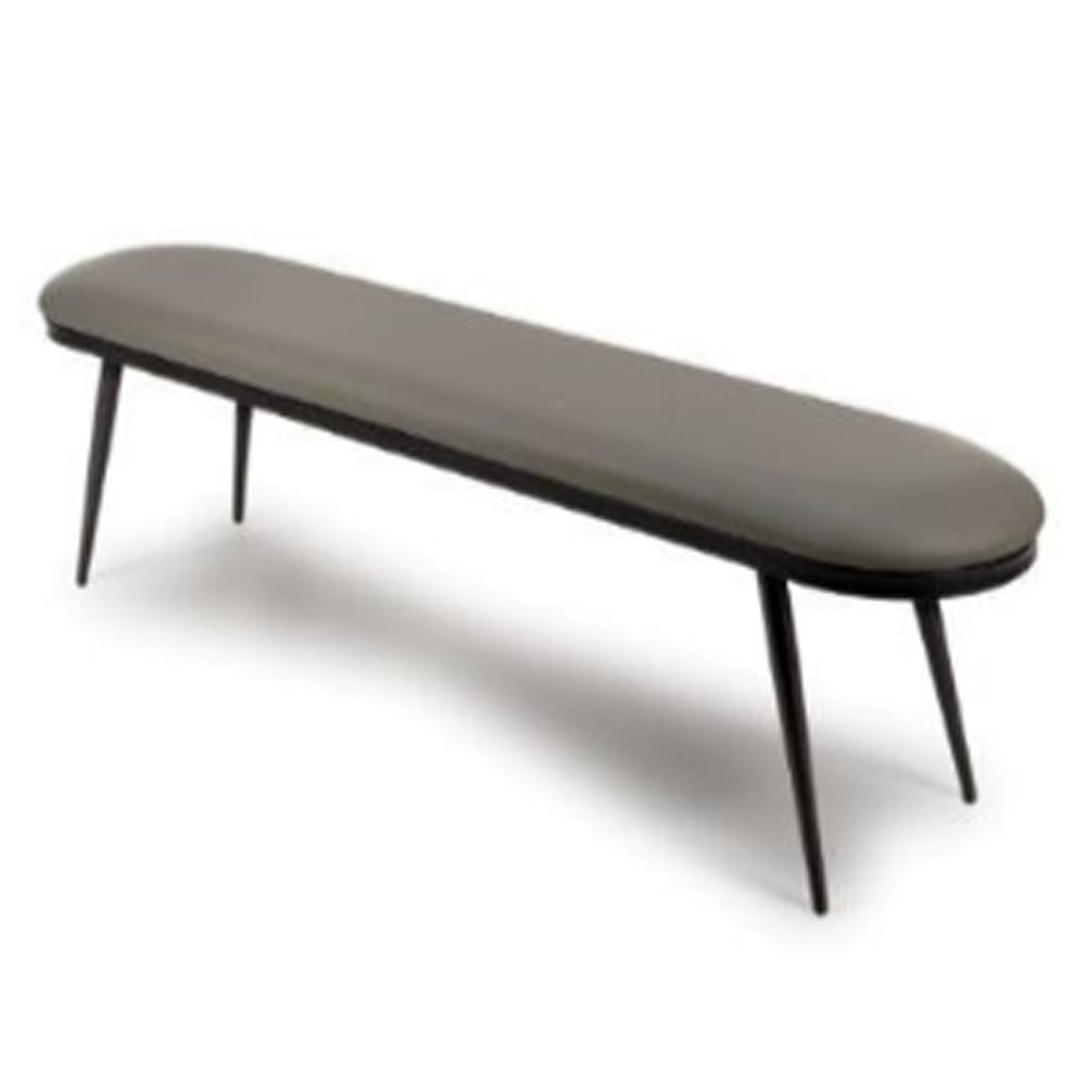 Aara Faux Leather Dining Bench With Metal Legs In Truffle