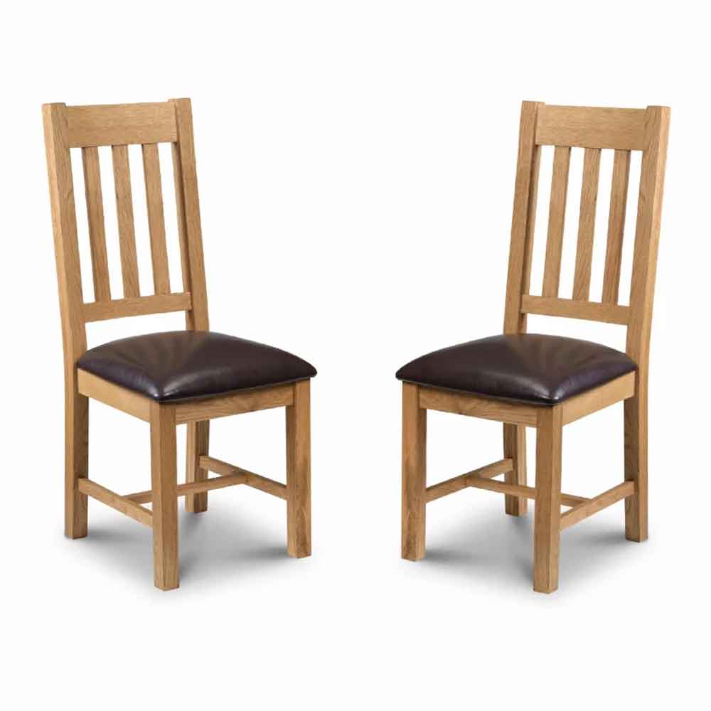 Aaralyn Oak Wooden Dining Chair in Pair