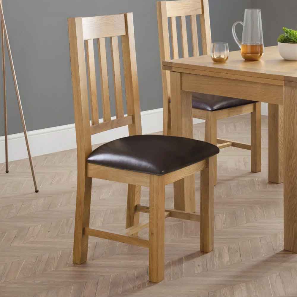 Aaralyn Oak Wooden Dining Chair in Pair