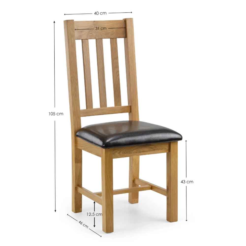 Aaralyn Oak Wooden Dining Chair in Pair