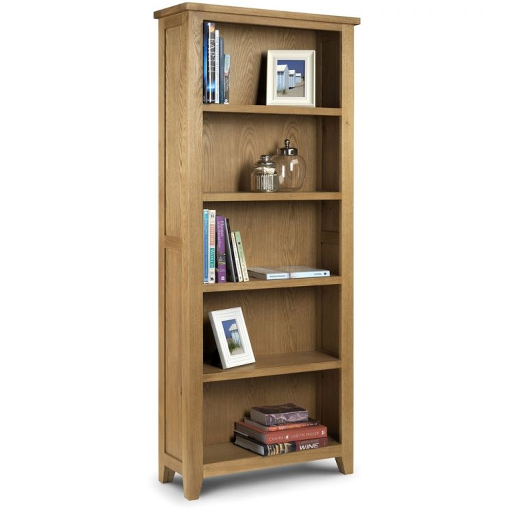Product photograph of Aaralyn Wooden Bookcase With 5 Shelves In Waxed Oak from Furniture in Fashion
