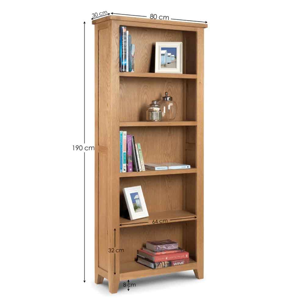 Aaralyn Wooden Bookcase with 5 Shelves in Waxed Oak