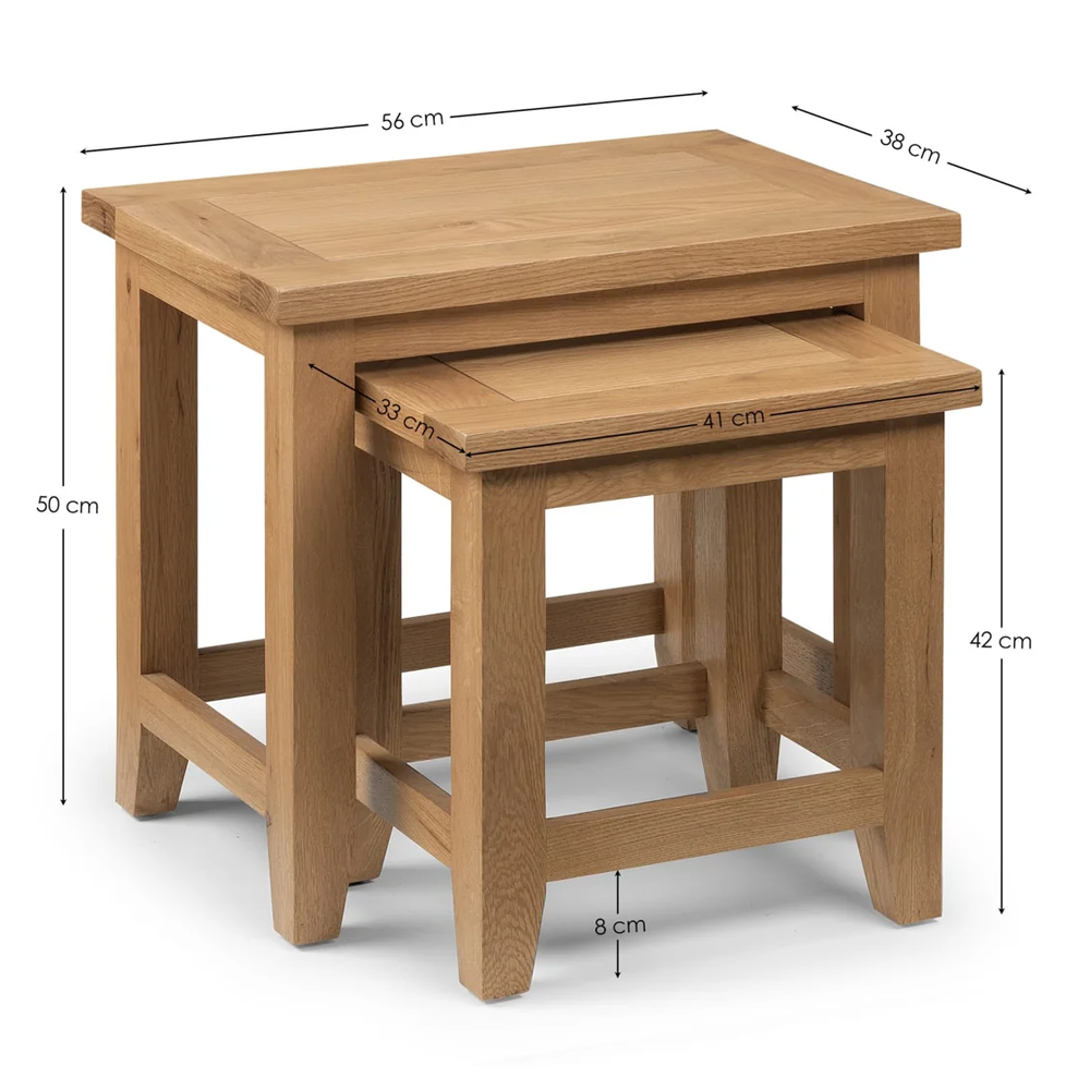Aaralyn Wooden Nest Of 2 Tables - Oak