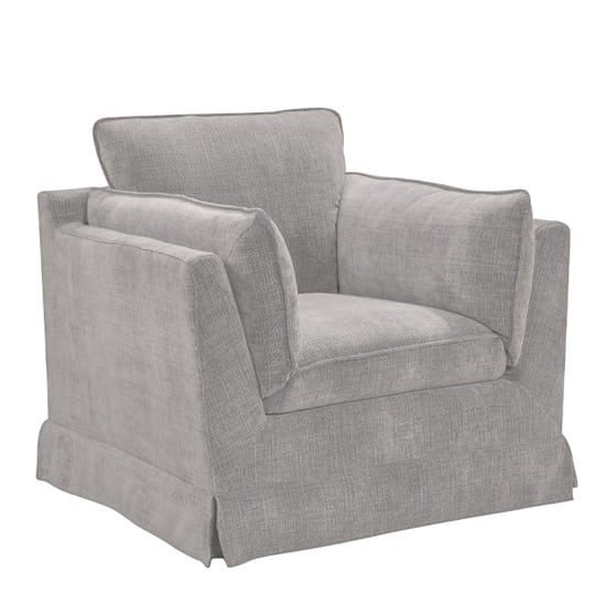 Aarna Fabric 1 Seater Sofa In Greige