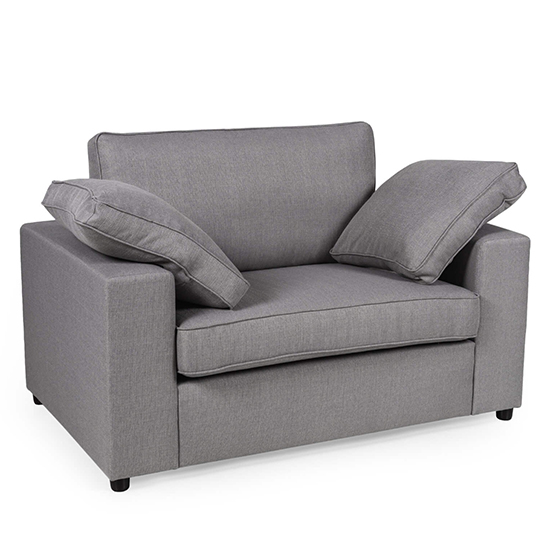 Product photograph of Aarna Fabric 1 Seater Sofa In Silver With Black Wooden Legs from Furniture in Fashion