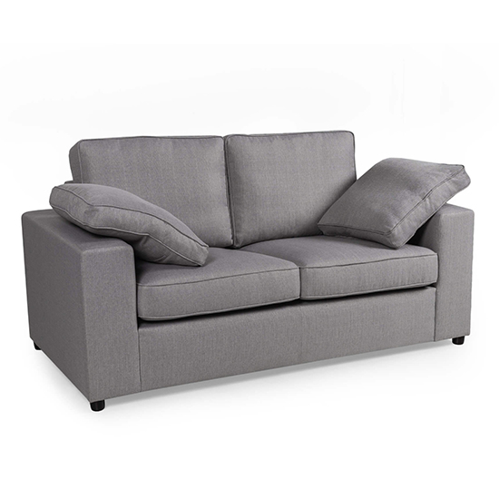 Product photograph of Aarna Fabric 2 Seater Sofa In Silver With Black Wooden Legs from Furniture in Fashion