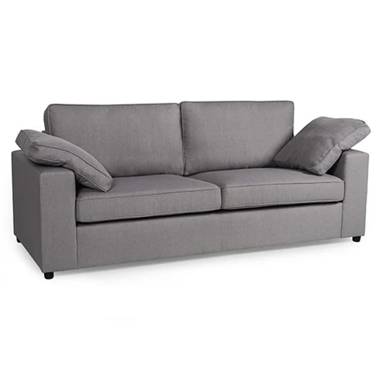 Aarna Fabric 3 Seater Sofa In Silver