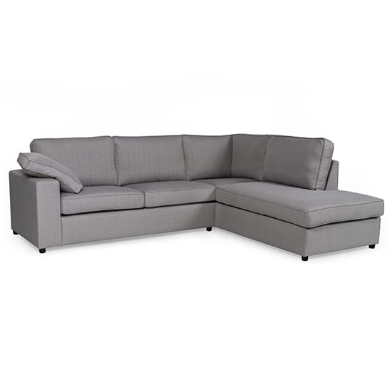 Product photograph of Aarna Fabric Corner Sofa In Silver from Furniture in Fashion