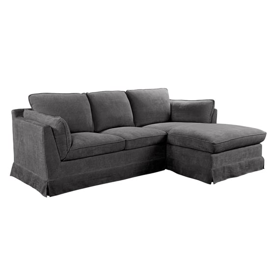 Aarna Right Handed Fabric Corner Sofa In Charcoal