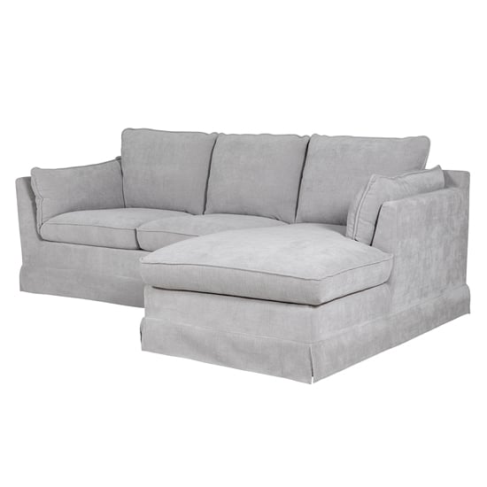 Product photograph of Aarna Right Handed Fabric Corner Sofa In Greige from Furniture in Fashion