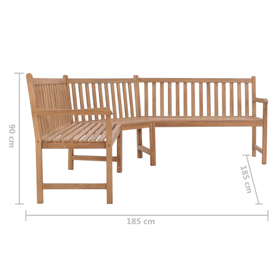 Aarna Wooden Corner Garden Seating Bench In Natural