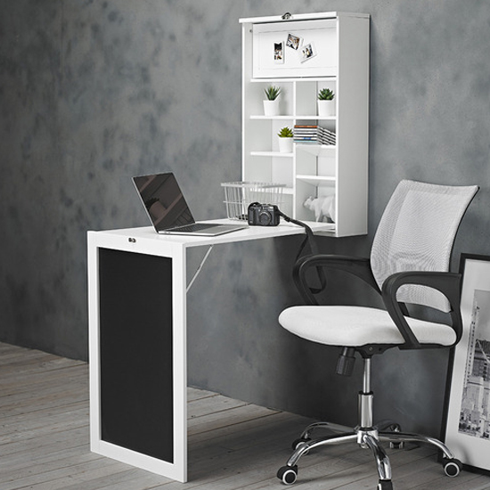 Read more about Aaron foldaway wall laptop desk and breakfast bar in white
