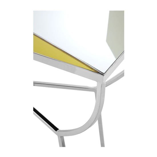 Aarox Multicoloured Glass Console Table With Silver Frame