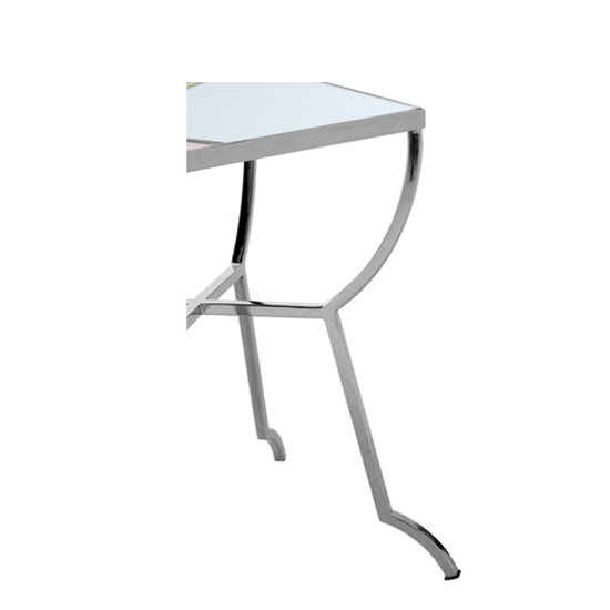 Aarox Square Multicoloured Glass Side Table With Silver Frame