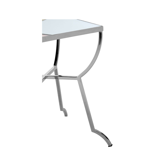 Aarox Square Multicoloured Glass Side Table With Silver Frame