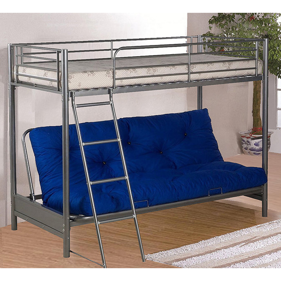 Awoka Futon Metal Bunk Bed In Silver Furniture in Fashion
