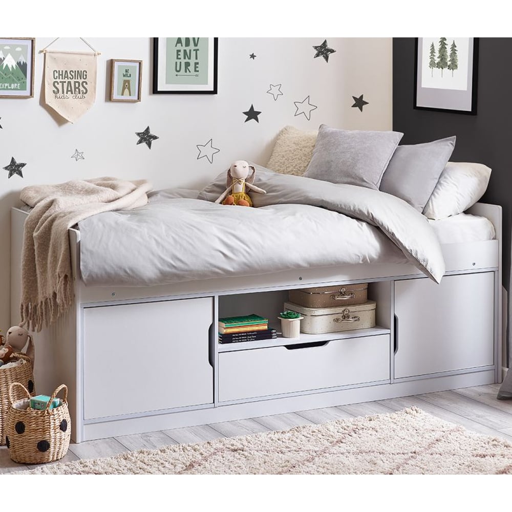 Read more about Abana wooden low sleeper children bed in white