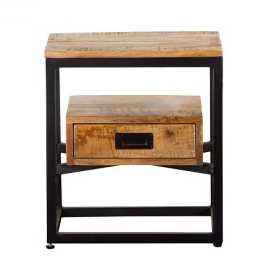 Abbeville Wooden Side Table With 1 Drawer In Oak