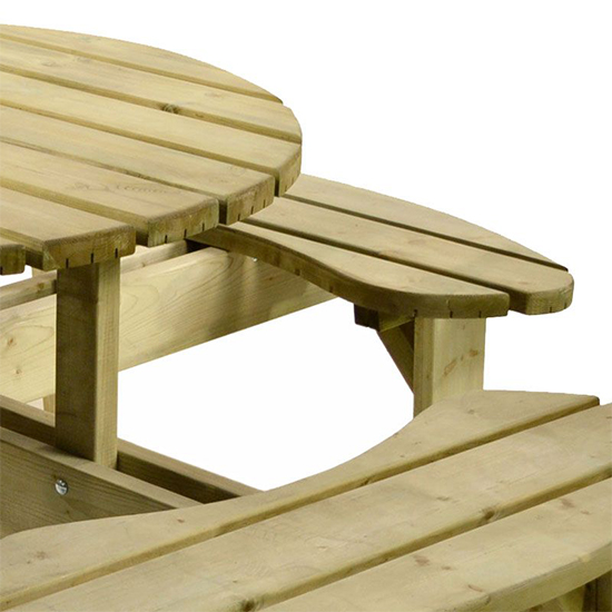Abbie Wooden Garden Picnic Seating Set In Natural