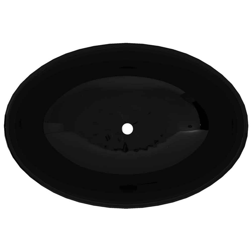 Abbotsford Oval Countertop Basin Without Waste 400mm Wide - Black