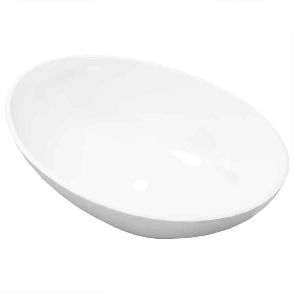 Abbotsford Oval Countertop Basin Without Waste 400mm Wide - White