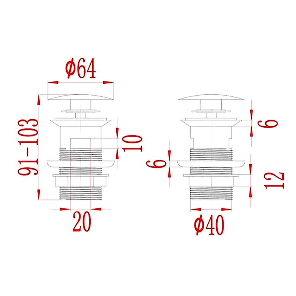 Abbotsford Slotted Pop-Up Basin Waste - Grey