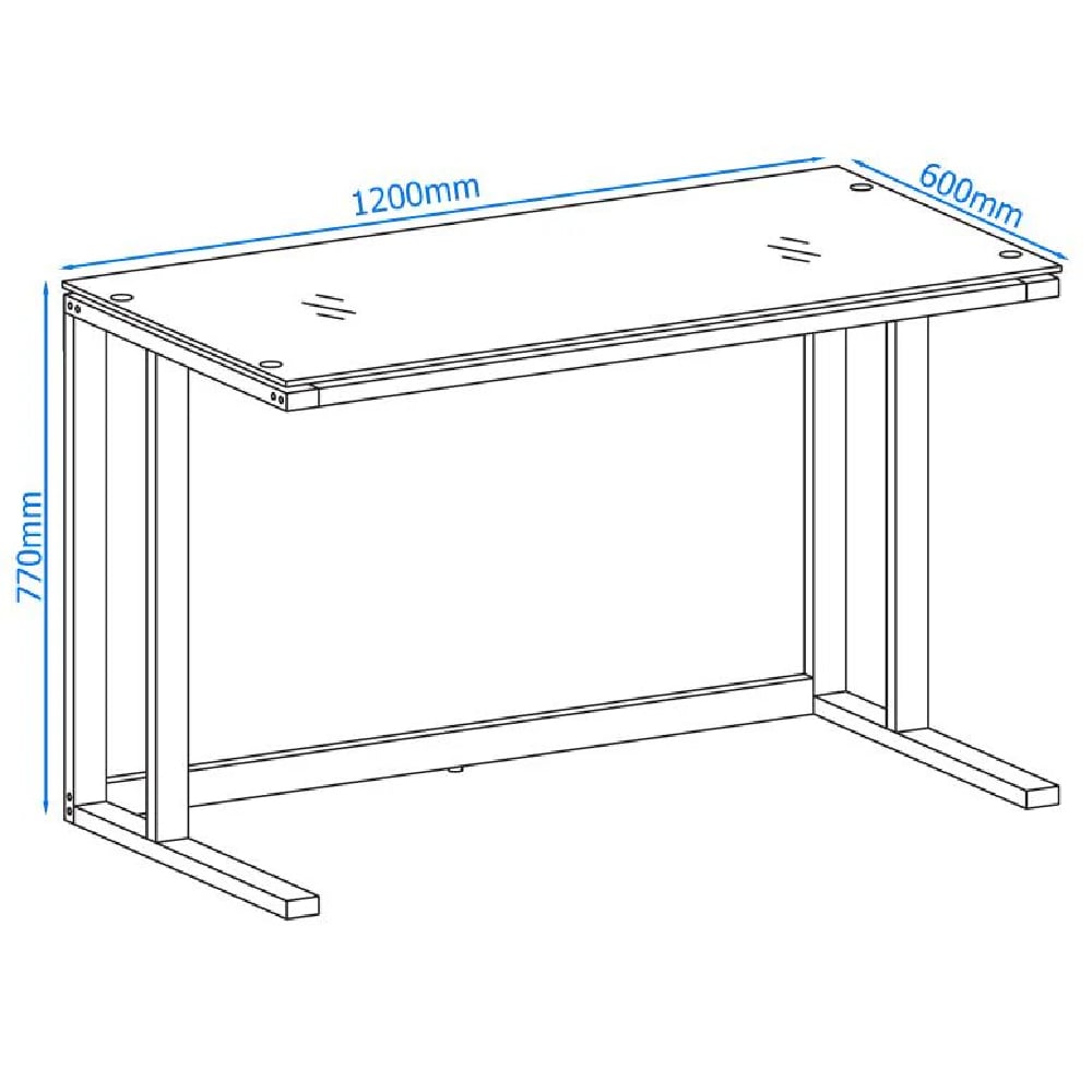 Abbotsford Smoked Glass Laptop Desk With Metal Frame