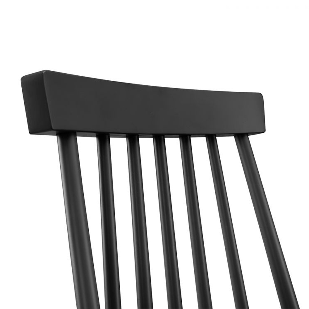 Abeje Black Wooden Dining Chairs With Spindle Back In Black Pair