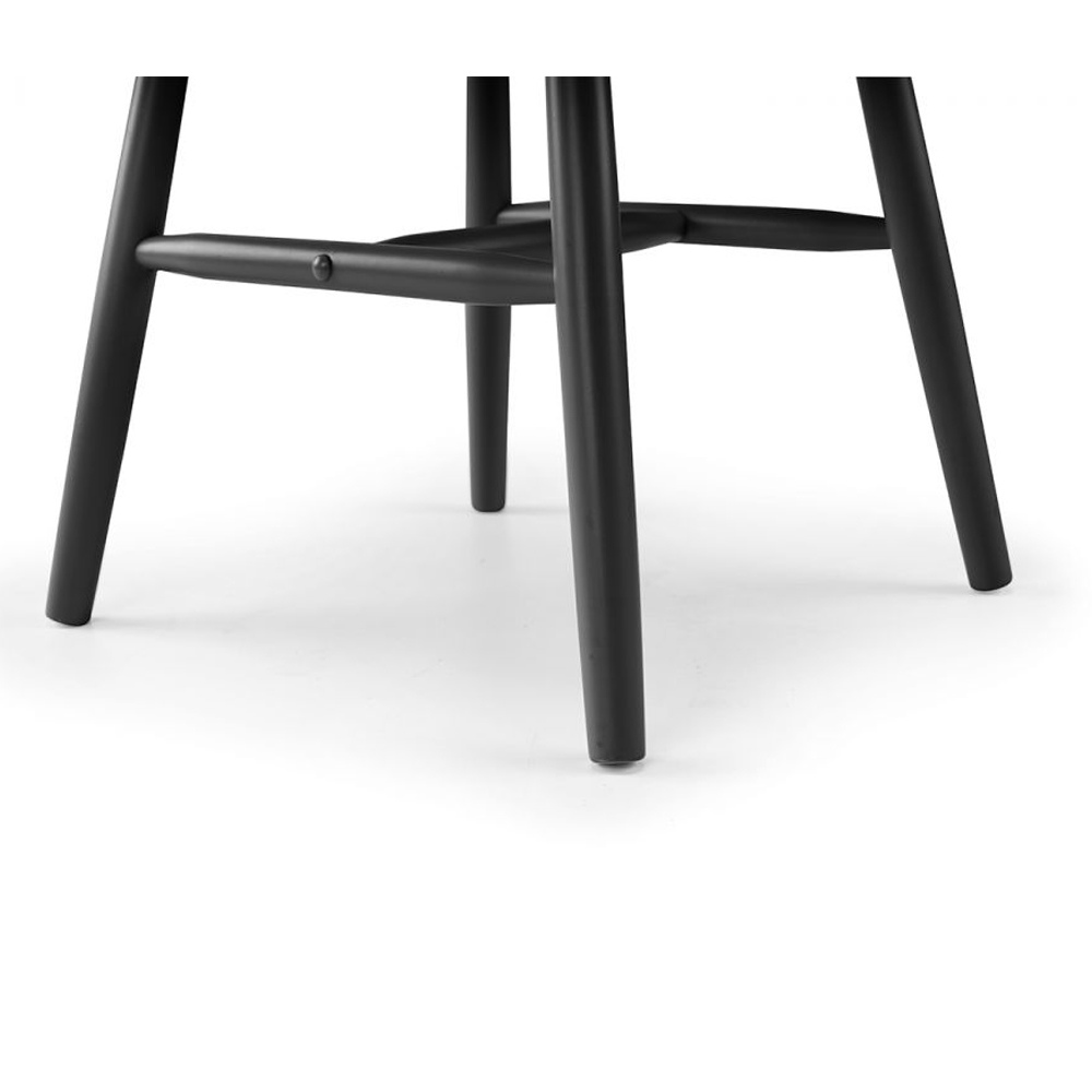 Abeje Black Wooden Dining Chairs With Spindle Back In Black Pair