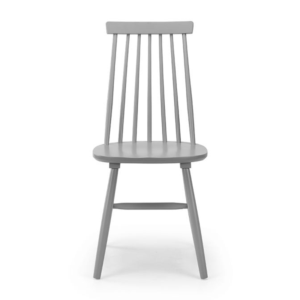 Abeje Grey Wooden Dining Chairs With Spindle Back In Grey Pair