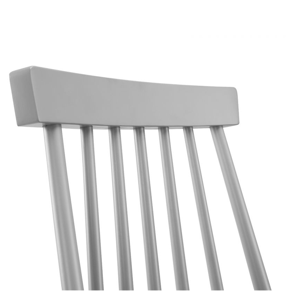 Abeje Grey Wooden Dining Chairs With Spindle Back In Grey Pair