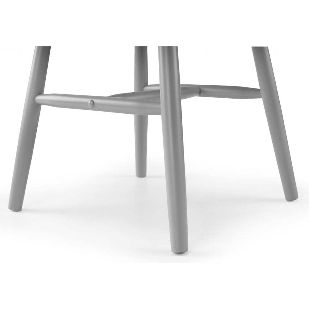 Abeje Grey Wooden Dining Chairs With Spindle Back In Grey Pair