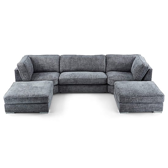 Photo of Abelina u shaped fabric sofa in grey