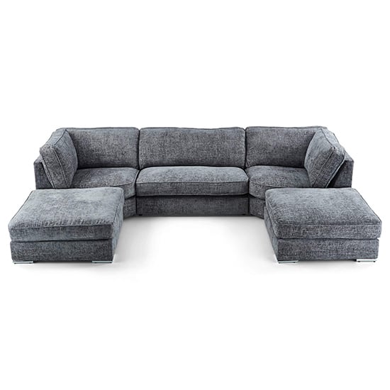 Read more about Abelina u shaped fabric sofa in grey
