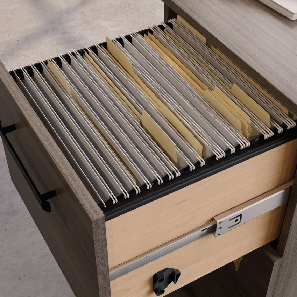 Aberdare Wooden Office Mobile Pedestal 2 Drawers In Hudson Elm