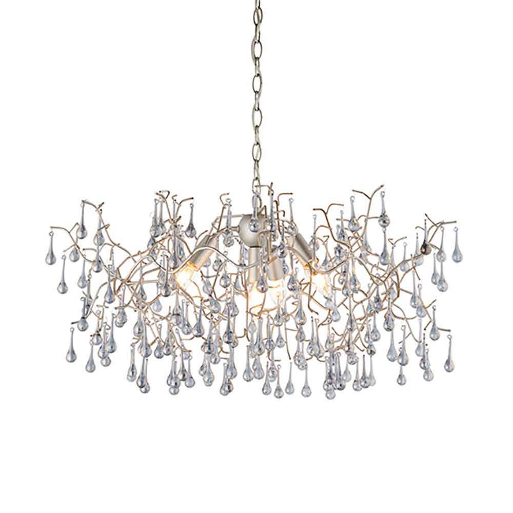 Aberdeen Glass Pendent Ceiling Light In Aged Silver