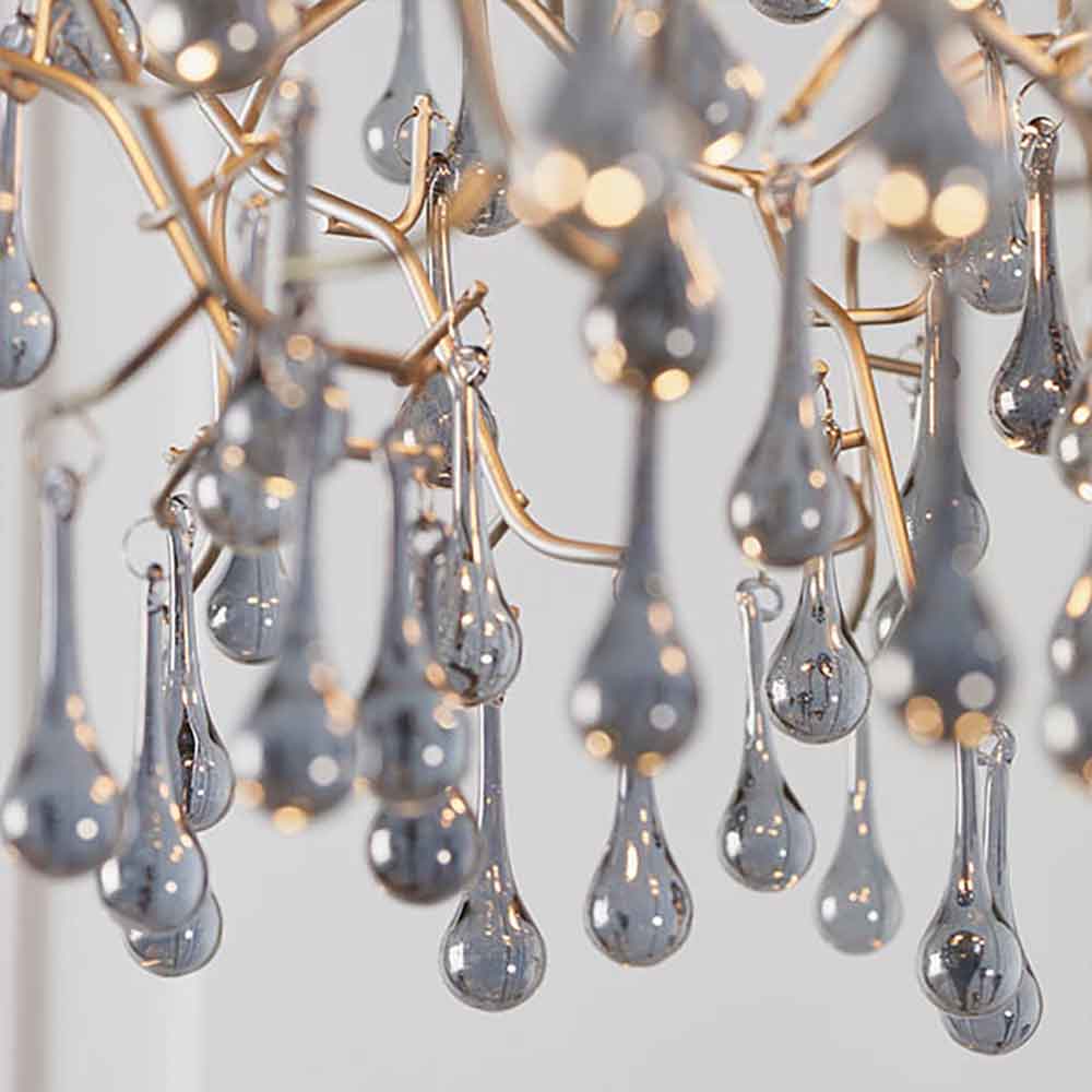 Aberdeen Glass Pendent Ceiling Light In Aged Silver