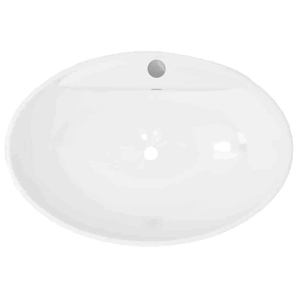 Aberdeen Oval Countertop Basin Without Waste 585mm Wide 1 TH - White