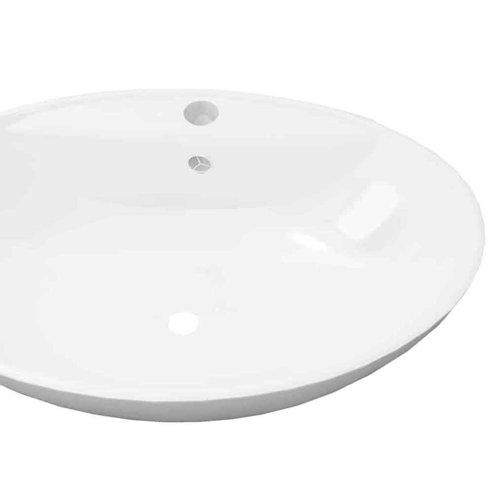 Aberdeen Oval Countertop Basin Without Waste 585mm Wide 1 TH - White