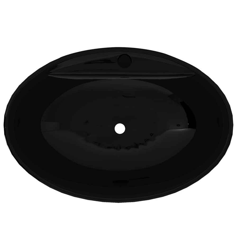 Aberdeen Oval Countertop Basin Without Waste 585mm Wide 1TH - Black