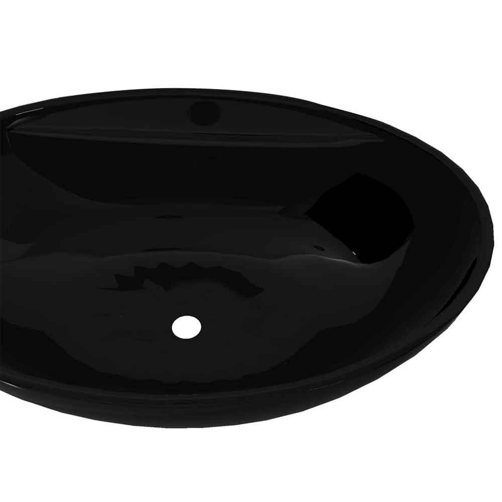 Aberdeen Oval Countertop Basin Without Waste 585mm Wide 1TH - Black