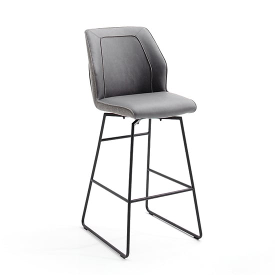 Product photograph of Aberdeen Pu Leather Bar Stool In Grey from Furniture in Fashion