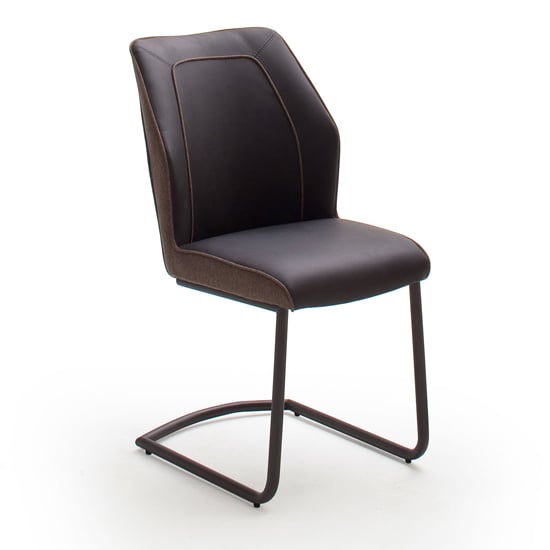 Aberdeen PU Leather Dining Chair In Brown