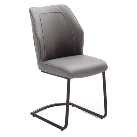 Aberdeen PU Leather Dining Chair In Grey