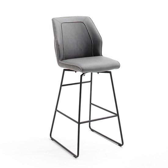 Product photograph of Aberdeen Pu Leather Swivel Bar Stool In Grey from Furniture in Fashion