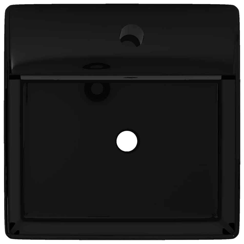 Aberdeen Square Countertop Basin Without Waste 410mm Wide 1TH - Black