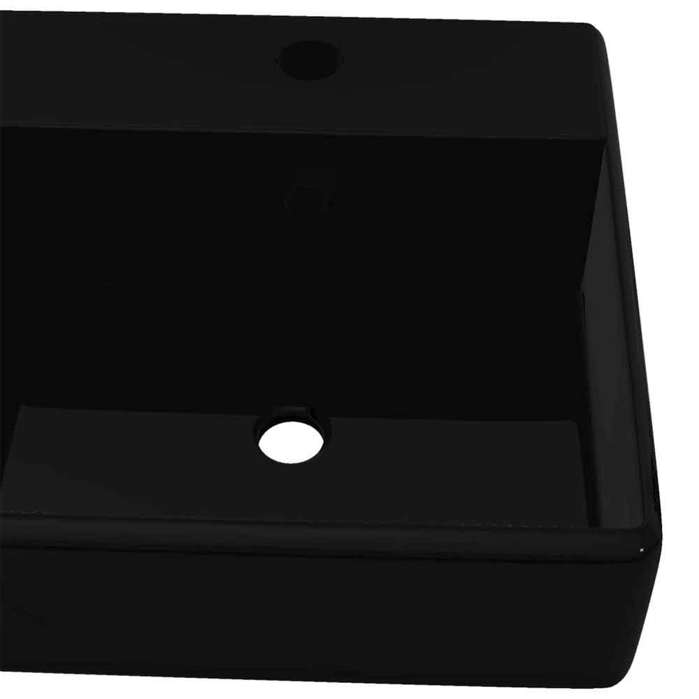 Aberdeen Square Countertop Basin Without Waste 410mm Wide 1TH - Black