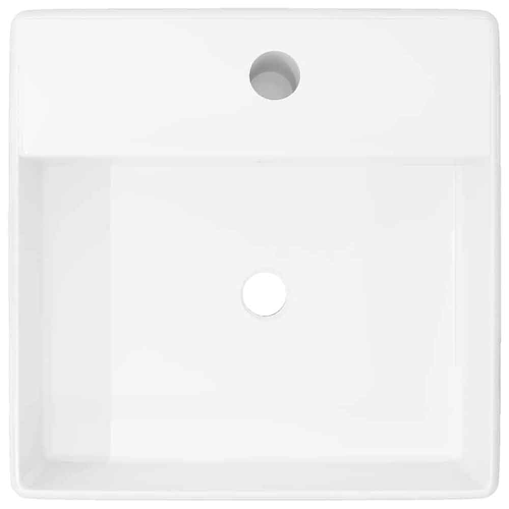 Aberdeen Square Countertop Basin Without Waste 410mm Wide 1TH - White