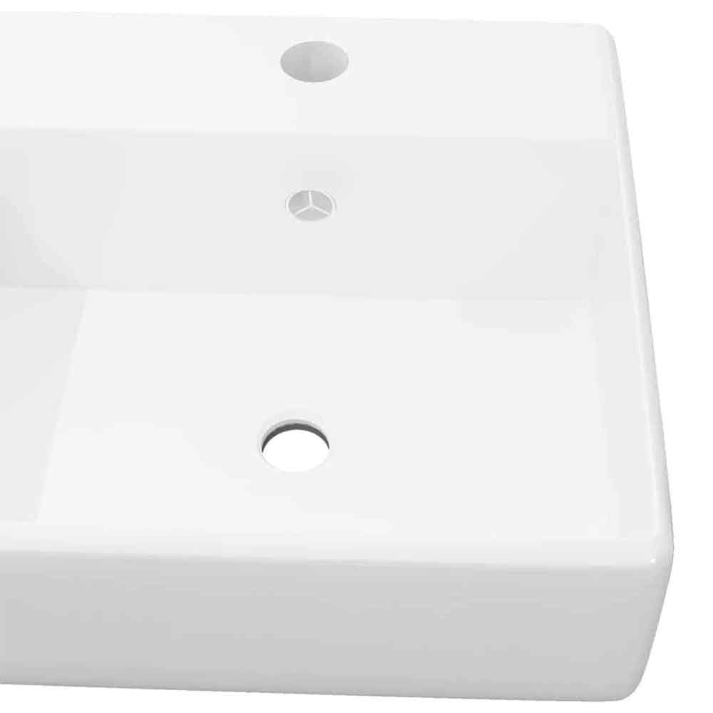 Aberdeen Square Countertop Basin Without Waste 410mm Wide 1TH - White