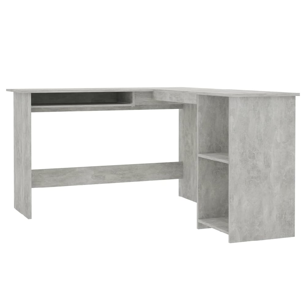 Aberdeen Wooden Laptop Desk Corner In Concrete Grey